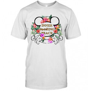 Mickey Mouse Inner Fucking Peace Flowers T-Shirt